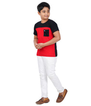 Load image into Gallery viewer, Kiddeo Boys Halfsleeve Colourblock T-shirts(B)
