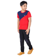 Load image into Gallery viewer, Kiddeo Boys Halfsleeve Colourblock T-shirts(E)