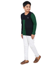 Load image into Gallery viewer, Kiddeo Boys Fullsleeve Colourblock T-shirts(D)