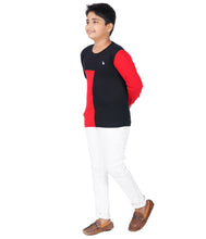 Load image into Gallery viewer, Kiddeo Boys Fullsleeve Colourblock T-shirts(D)