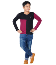 Load image into Gallery viewer, Kiddeo Boys Fullsleeve Colourblock T-shirts(D)