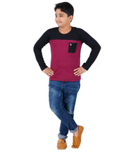 Load image into Gallery viewer, Kiddeo Boys Fullsleeve Colourblock T-shirts(B)