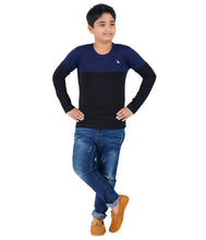Load image into Gallery viewer, Kiddeo Boys Fullsleeve Colourblock T-shirts(A)