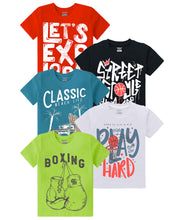 Load image into Gallery viewer, Kiddeo Boys HalfSleeve  T-Shirts (Pack of 5)
