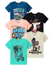 Load image into Gallery viewer, Kiddeo Boys HalfSleeve  T-Shirts (Pack of 5)
