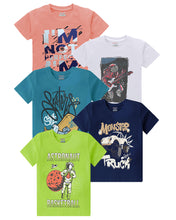 Load image into Gallery viewer, Kiddeo Boys HalfSleeve  T-Shirts (Pack of 5)

