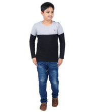 Load image into Gallery viewer, Kiddeo Boys Fullsleeve Colourblock T-shirts(A)
