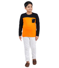 Load image into Gallery viewer, Kiddeo Boys Fullsleeve Colourblock T-shirts(B)
