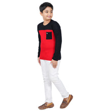 Load image into Gallery viewer, Kiddeo Boys Fullsleeve Colourblock T-shirts(B)
