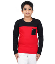 Load image into Gallery viewer, Kiddeo Boys Fullsleeve Colourblock T-shirts(B)
