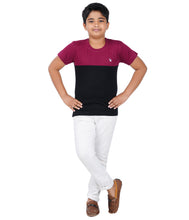 Load image into Gallery viewer, Kiddeo Boys Halfsleeve Colourblock T-shirts(A)
