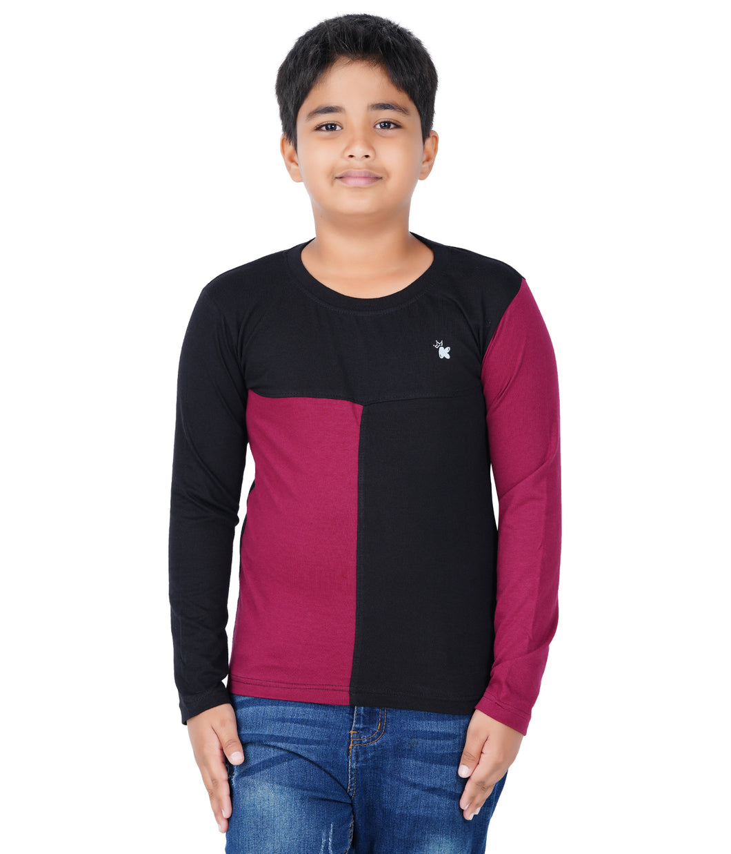 Kiddeo Boys Fullsleeve Colourblock T-shirts(D)