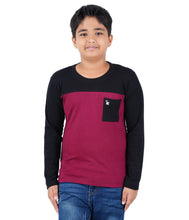 Load image into Gallery viewer, Kiddeo Boys Fullsleeve Colourblock T-shirts(B)

