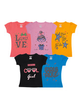 Load image into Gallery viewer, Kiddeo Girls HalfSleeve T-shirts(C4)(Pack of 5)
