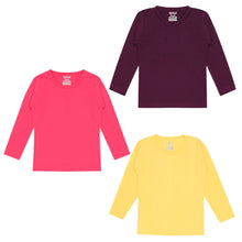 Load image into Gallery viewer, Kiddeo Girls FullSleeve T-Shirts (Pack of 3)
