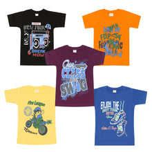 Load image into Gallery viewer, Kiddeo Boys Halfsleeve T-Shirts (Pack of 5)
