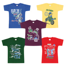 Load image into Gallery viewer, Kiddeo Boys Halfsleeve T-Shirts (Pack of 5)
