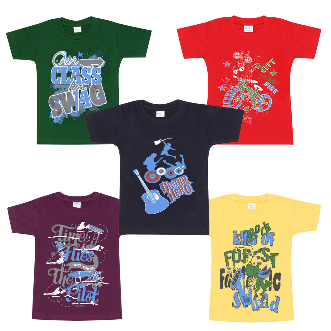 Kiddeo Boys Halfsleeve T-Shirts (Pack of 5)