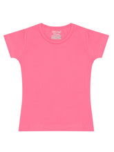 Load image into Gallery viewer, Kiddeo Girls Plain Half Sleeve T-Shirts (Pack of 4)
