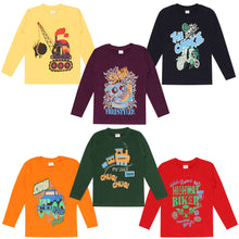 Load image into Gallery viewer, kiddeo Boys Cotton Fullsleeve T-shirt(6C-01) (Pack of 6)
