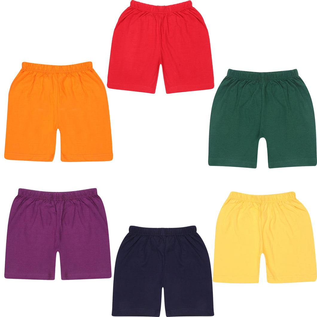 Kiddeo Boys Shorts Plain (Pack of 6)