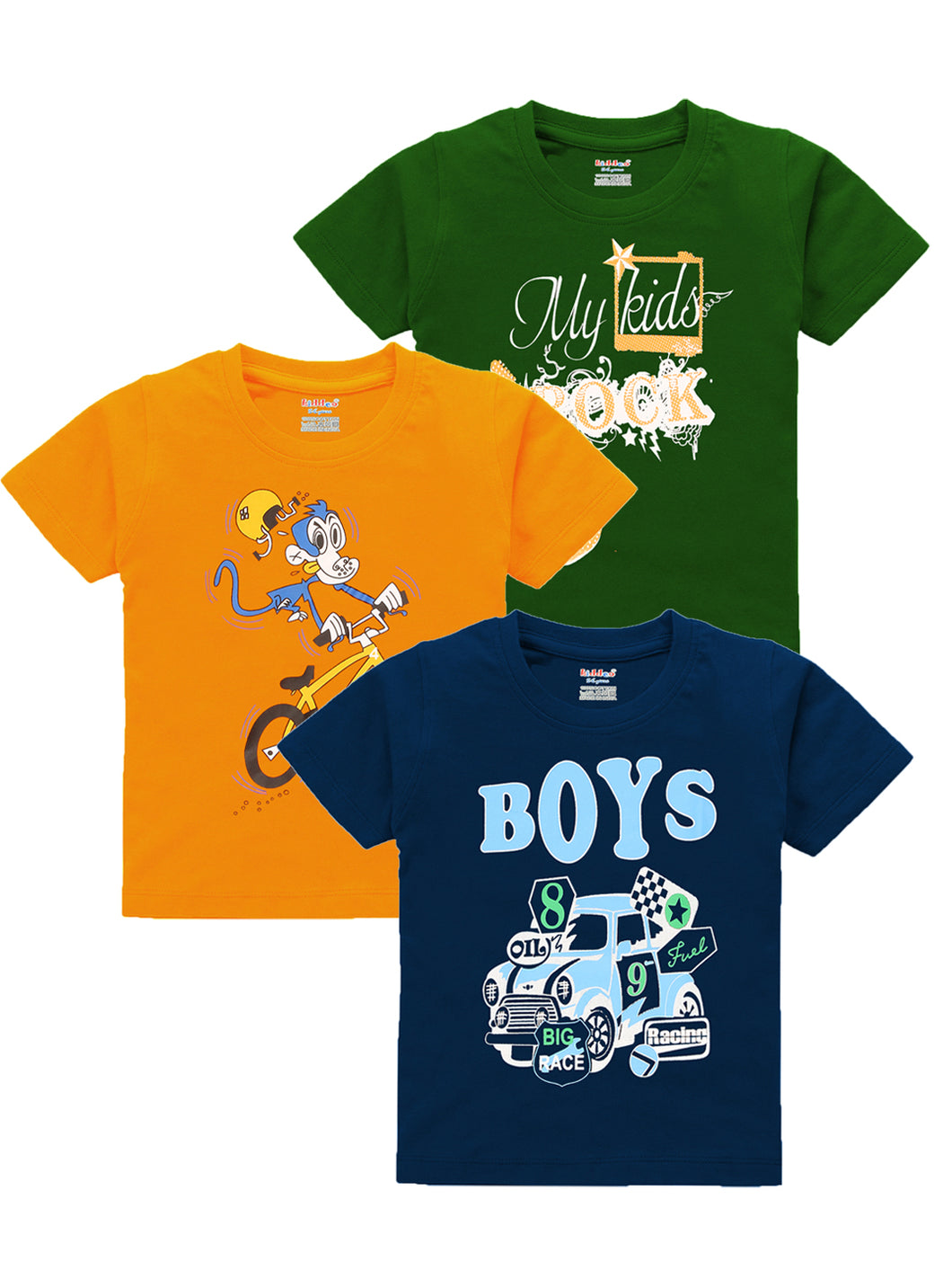 Kiddeo Boys HalfSleeve T-Shirts (Pack of 3)